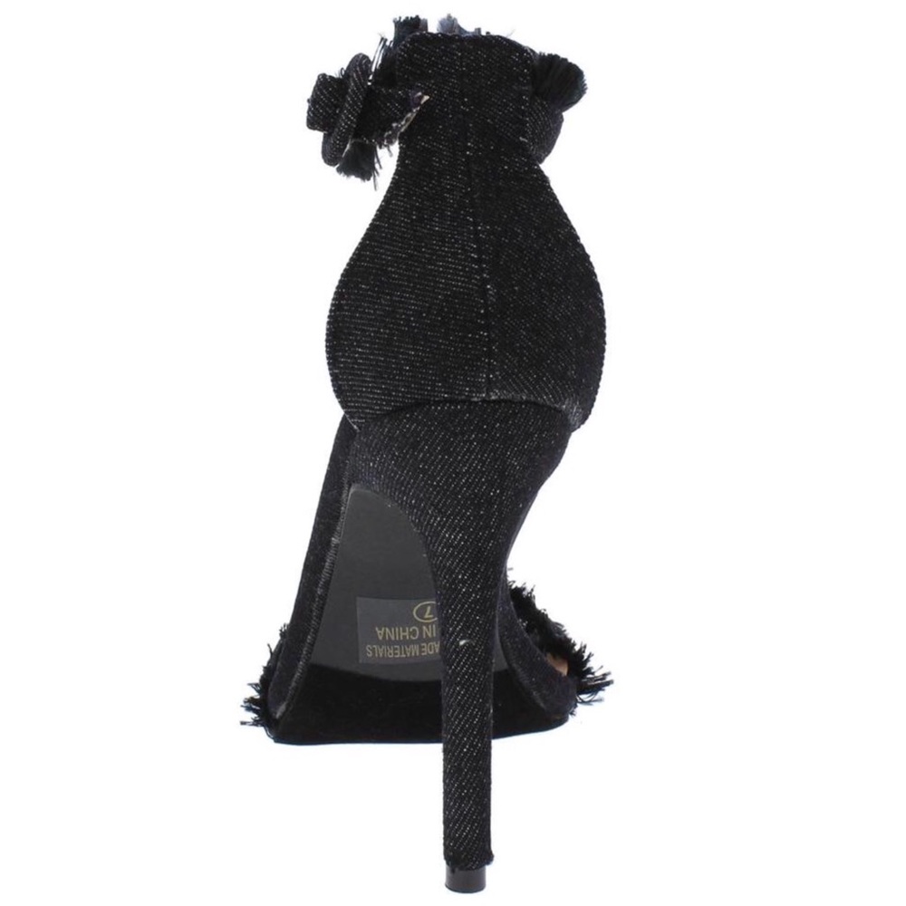 gianna blk denim frayed stiletto heel - Picture 6 of 8